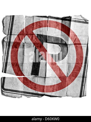 Nessun segno di parcheggio Foto Stock