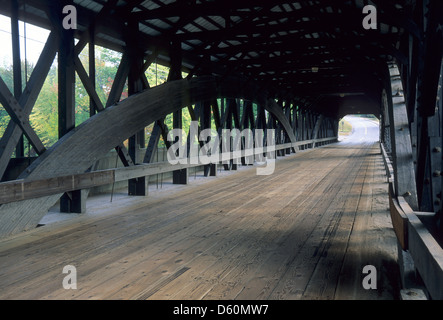 Elk281-1444 New Hampshire, North Conway, Saco fiume ponte coperto, 1890 Foto Stock