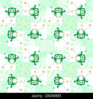 Seamless pattern gufi Foto Stock