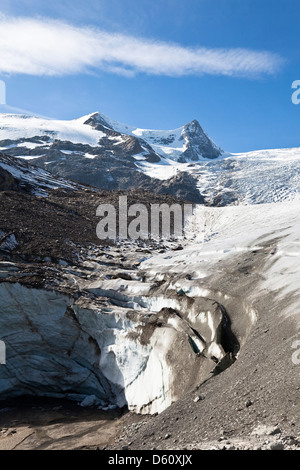 Austria, Tirolo Orientale. Glacier muso del Schlatenkees. Foto Stock