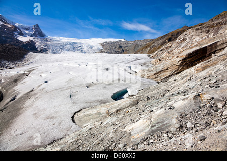 Austria, Tirolo Orientale. Glacier muso del Schlatenkees. Foto Stock