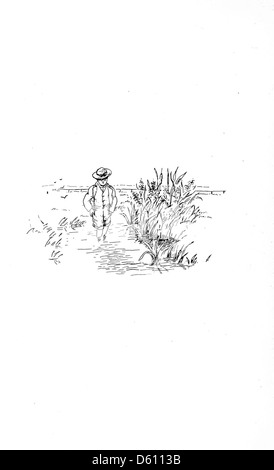 Un'illustrazione tratta da "A Little Book of Home and Country Verse" (1906), con scene di vita rurale e ambientazioni domestiche. L'immagine completa il tema del libro, una poesia semplice e appassionante sulle gioie della vita domestica e di campagna. Foto Stock