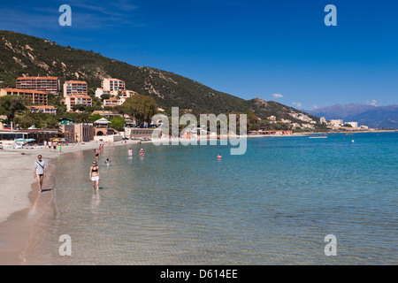 Francia, Corsica, Ajaccio, Scudo, spiaggia cittadina Foto Stock