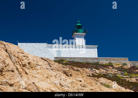 Francia, Corsica, la Balagne, Ile Rousse, Ile de la Pietra, faro Foto Stock