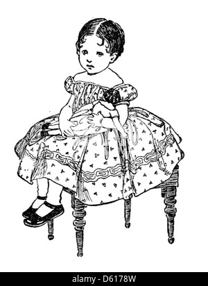 Questa illustrazione del 1905 di *Un Giardino dei versi di Un bambino* cattura l'innocenza e l'immaginazione dell'infanzia. Accompagna una delle tante poesie del libro che evocano un senso di meraviglia e i semplici piaceri della gioventù. Foto Stock