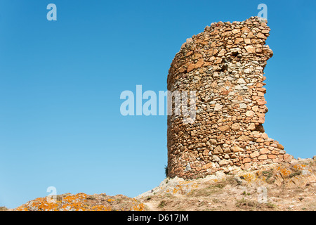 Rovine in fortezza a Tossa de Mar Foto Stock