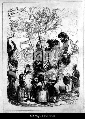 Questa immagine mostra un'altra illustrazione tratta da "The Child's Fairy Library", una raccolta di fiabe del periodo 1837-1838. Le incantevoli illustrazioni, disegnate in stile vintage, danno vita alle fiabe senza tempo che hanno affascinato i bambini per generazioni. Foto Stock