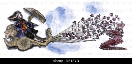 Questa immagine mostra un'illustrazione tratta da "The Child's Fairy Library", una raccolta di fiabe e storie per bambini, pubblicata tra il 1837 e il 1838, con temi stravaganti e fantastici. Foto Stock