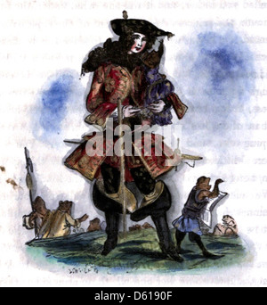 Questa illustrazione di *The Child's Fairy Library* (1837-1838) presenta una scena fantasy di una delle fiabe della collezione. L'immagine è tipica delle opere d'arte fantasiose e colorate viste nei libri per bambini dei primi anni del XIX secolo. Foto Stock