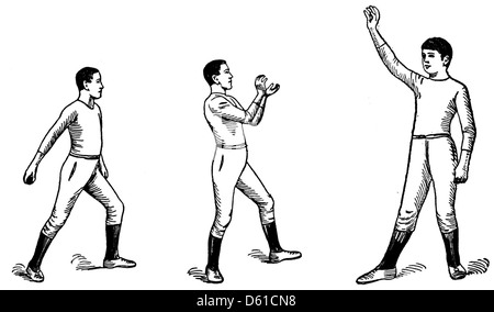 Un manuale del 1916 che delinea l'addestramento fisico e l'istruzione militare preparatoria per le scuole negli Stati Uniti. Basato su un sistema svizzero modificato, il programma è stato progettato per rafforzare la difesa nazionale e promuovere la forma fisica tra i giovani americani. Foto Stock