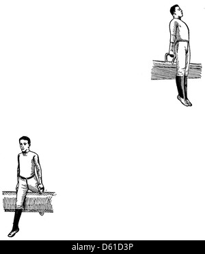 Un manuale del 1916 che descrive l'addestramento fisico e i metodi di istruzione militare per le scuole negli Stati Uniti. Promuove un sistema in stile svizzero progettato per migliorare la forma fisica e la preparazione degli studenti alla difesa nazionale. Foto Stock