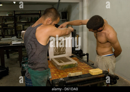 L'Avana: litografia di stampa / piastre di pietra Foto Stock