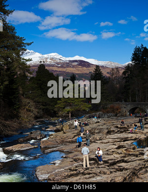 Killin Dochart cade Scotland Regno Unito Foto Stock