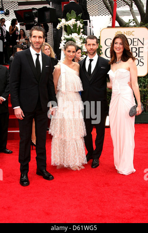 David Benioff, Amanda Peet, sessantanovesima Annuale di Golden Globe Awards (Golden Globes 2012) presso il Beverly Hilton Hotel - Foto Stock