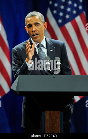 Il presidente Barack Obama evento di raccolta fondi per il Presidente Barack Obama alla UIC Forum Chicago, Illiis Foto Stock