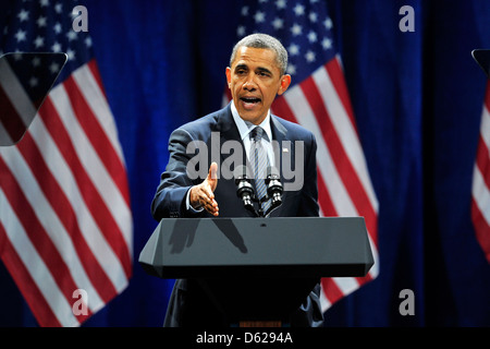 Il presidente Barack Obama evento di raccolta fondi per il Presidente Barack Obama alla UIC Forum Chicago, Illiis Foto Stock