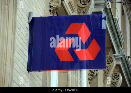 Natwest Bank segno, Granby Street, Leicester, England, Regno Unito Foto Stock