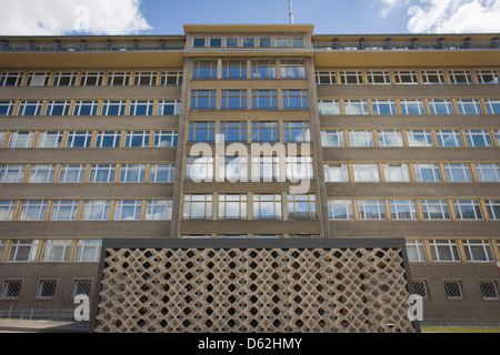 Esterno del 'Haus 1' la sede ministeriale della Stasi polizia segreta comunista nella Germania orientale, della RDT. .. (Più didascalia nella descrizione) Foto Stock