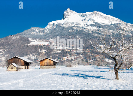 Vallée de l'Arves, betweenChamonix et Genève, nei pressi del Mont-Blanc, alpi, Francia Foto Stock