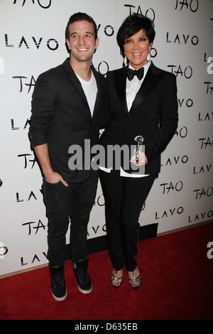 Mark Ballas Kris Jenner Veglione di Capodanno a Tao Night Club al Venetian Hotel & CasiArrivals Las Vegas Nevada Foto Stock