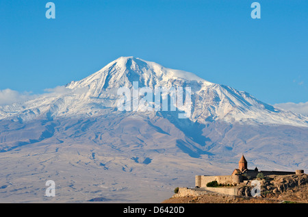 Khor Virap monastero e il Monte Ararat, Armenia Foto Stock