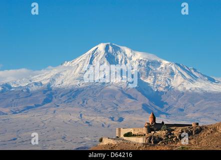 Khor Virap monastero e il Monte Ararat, Armenia Foto Stock