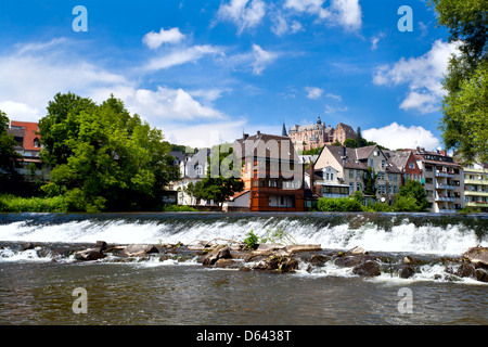 Fiume Lahn in Marburg Foto Stock