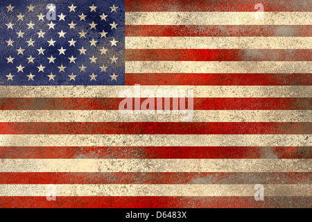 Usato e sporco noi bandiera Foto Stock