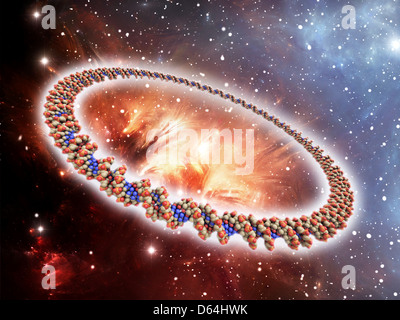 Molecola di DNA circolare, spazio artwork Foto Stock