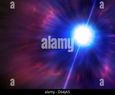 Illustrazione di una gamma-ray burster Foto Stock