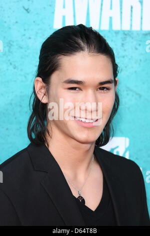 Attore Booboo Stewart arriva sul tappeto rosso del 2012 MTV Movie Awards a Anfiteatro di Gibson in città universale, USA, il 03 giugno 2012. Foto: Hubert Boesl Foto Stock