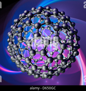 Molecola buckyball, artwork Foto Stock