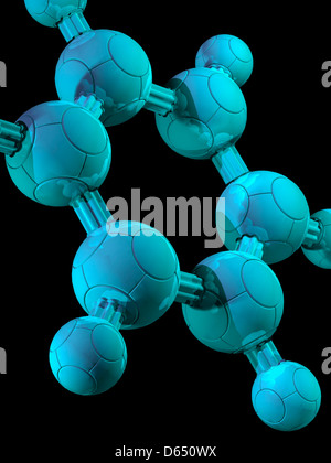 Benzene, modello molecolare Foto Stock