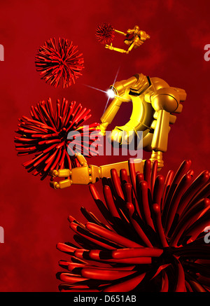 Nanorobots medici, artwork Foto Stock