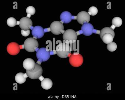 La caffeina molecola di farmaco Foto Stock