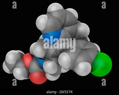 La loratadina molecola di farmaco Foto Stock