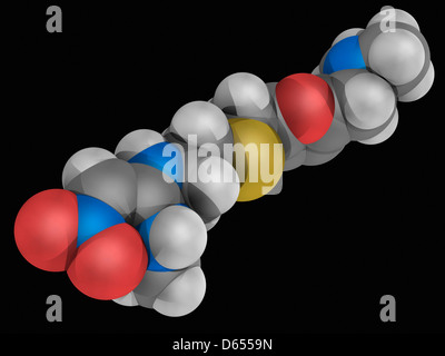 Il ranitidine molecola di farmaco Foto Stock