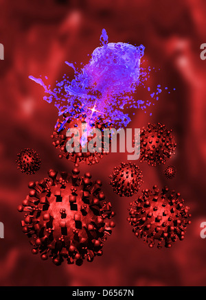 Nanorobots medici, artwork Foto Stock