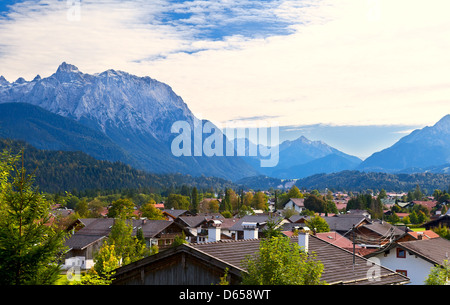 Wallgau in Alpi bavaresi Foto Stock