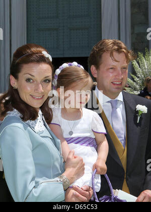 La Principessa olandese Aimee, Eliane e Principe Floris partecipare al matrimonio della Principessa Maria Carolina de Bourbon de Parme e Albert Brenninkmeijer presso la Basilica di San Miniato al Monte di Firenze, Italia, 16 giugno 2012. Foto: Patrick van Katwijk - PAESI BASSI FUORI Foto Stock