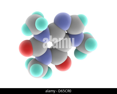 La caffeina molecola di farmaco Foto Stock