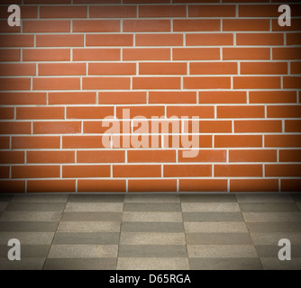 Mattone rosso sfondo a parete Foto Stock