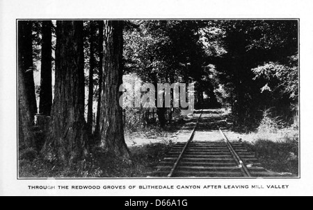 Un viaggio sulla ferrovia crookedest nel mondo, Mt. Tamalpais, Cal (1907) Foto Stock