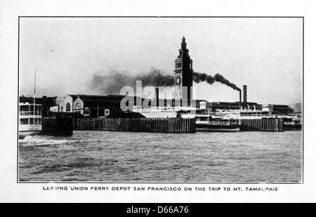 Un viaggio sulla ferrovia crookedest nel mondo, Mt. Tamalpais, Cal (1907) Foto Stock