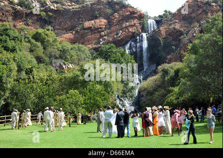 Un alto Walter cascata trovata all'interno di Walter Sisulu Giardini Botanici di Johannesburg. Foto Stock