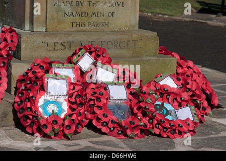 Conisbrough Prima Guerra Mondiale Memorial nel Parco di incoronazione Conisbrough Foto Stock