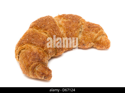 Freschi croissant deliziosi isolate su sfondo bianco Foto Stock