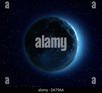 Blue Moon - ad alta risoluzione di immagini in CGI di la luna Foto Stock
