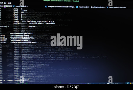 Questa immagine evidenzia un sistema di build basato su Linux che utilizza Buildroot su una piattaforma digitale, mostrando lo sviluppo di ambienti software. È dotato di un'interfaccia terminale, strumenti open source e configurazioni sperimentali utilizzate nello sviluppo di software. Foto Stock