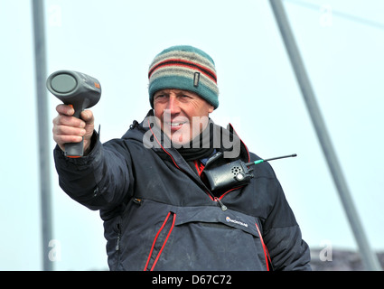 Mondo Zip, Penrhyn Quarry, Bethesda, Bangor, Gwynedd, il Galles del Nord il più veloce del filo zip nel mondo Foto Stock